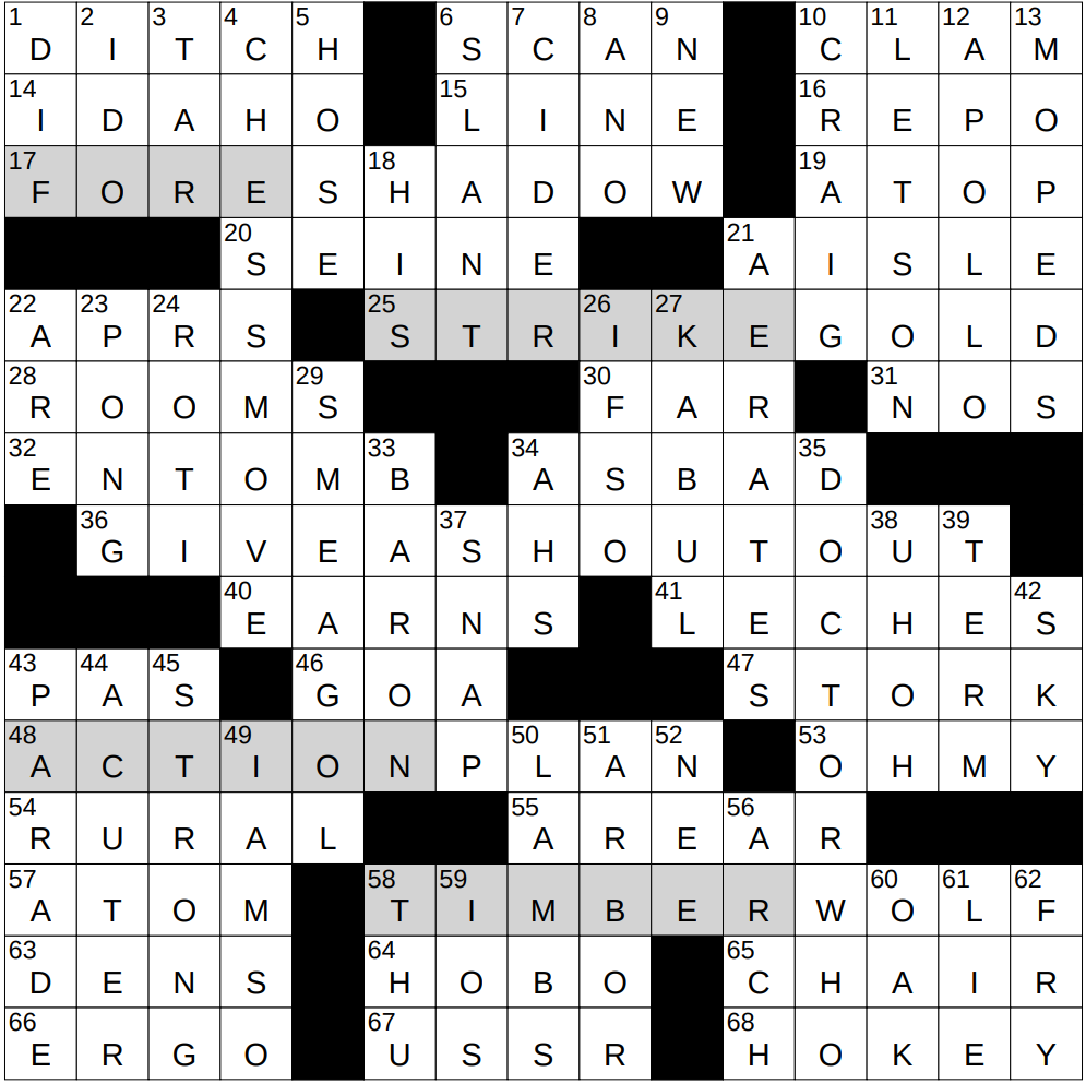 0302 26 NY Times Crossword 2 Mar 26 Monday NYXCrossword