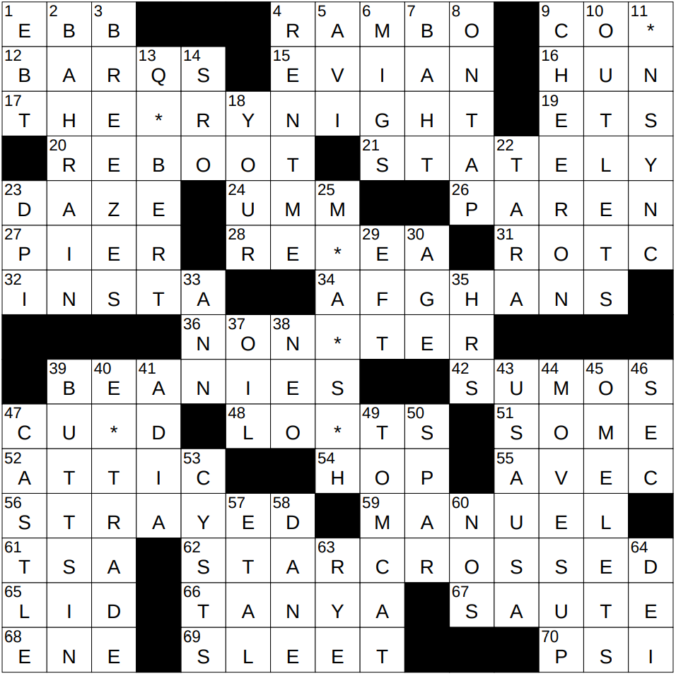 0403 25 NY Times Crossword 3 Apr 25 Thursday NYXCrossword