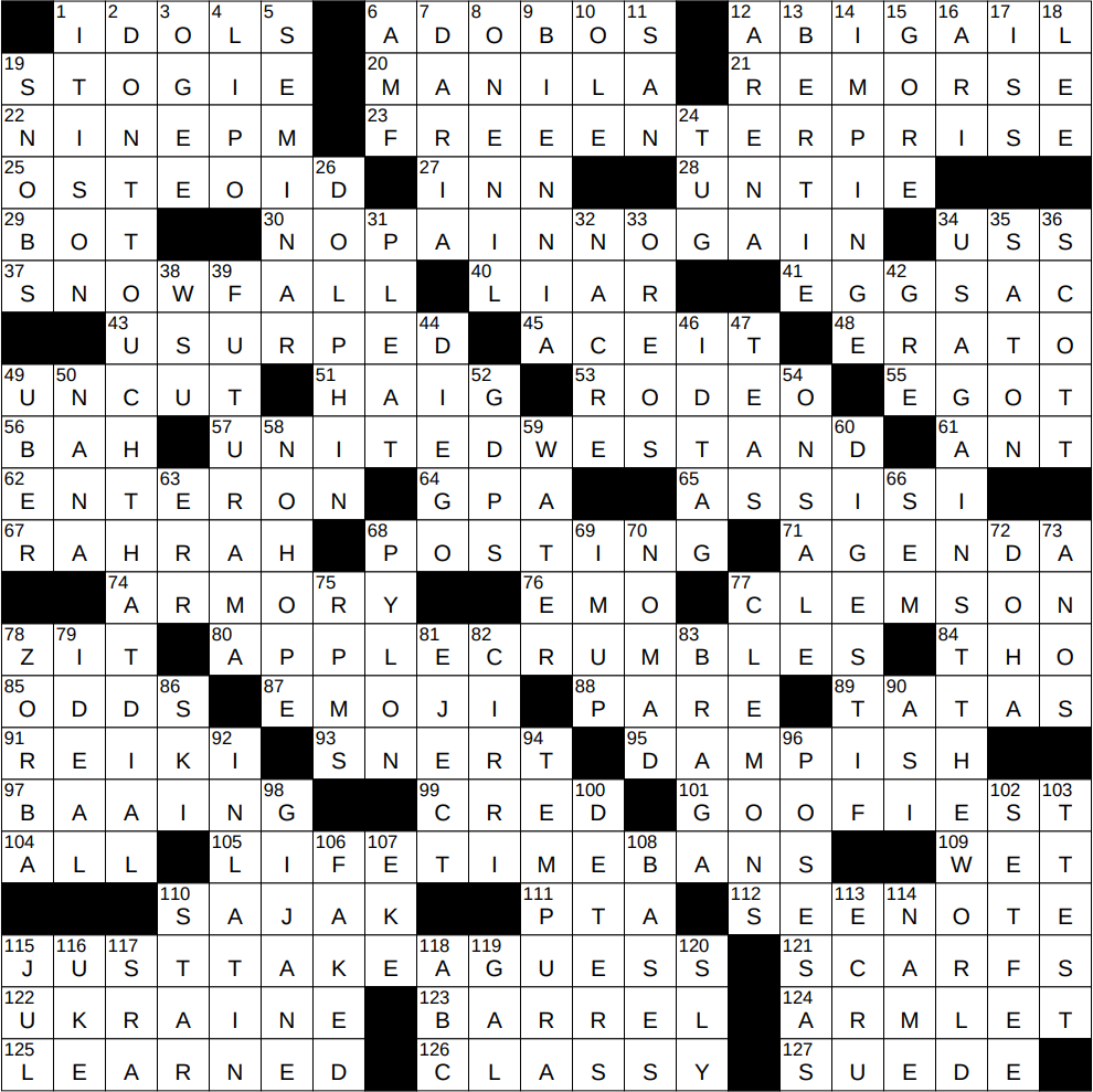 0405 26 NY Times Crossword 5 Apr 26 Sunday NYXCrossword