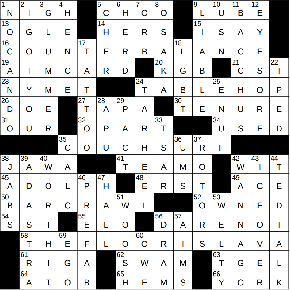 0618 25 NY Times Crossword 18 Jun 25 Wednesday NYXCrossword