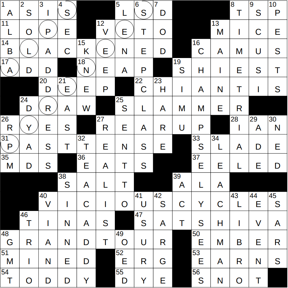 0710 24 NY Times Crossword 10 Jul 24 Wednesday NYXCrossword