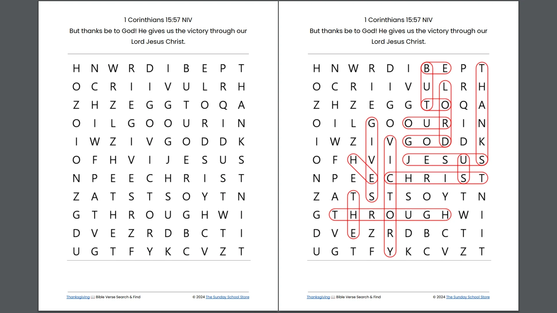10 Free Thanksgiving Bible Word Search Puzzles PDF Printable Downlo Sunday School Store