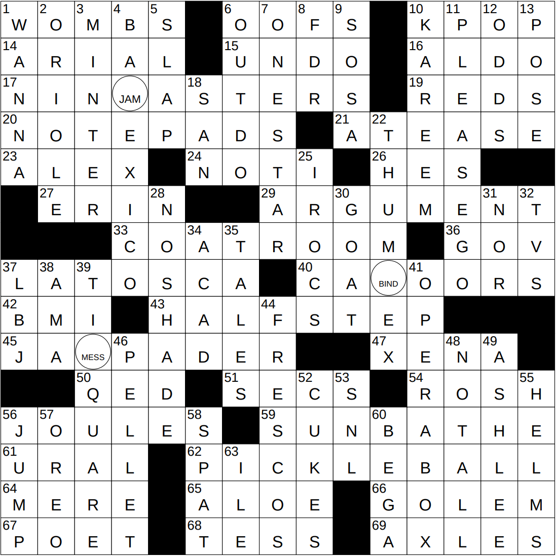 1023 25 NY Times Crossword 23 Oct 25 Thursday NYXCrossword