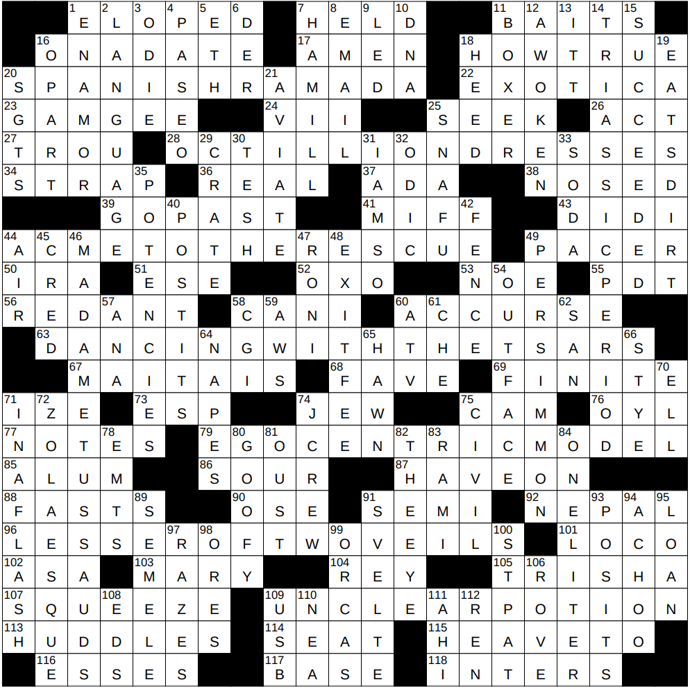 1123 25 NY Times Crossword 23 Nov 25 Sunday NYXCrossword