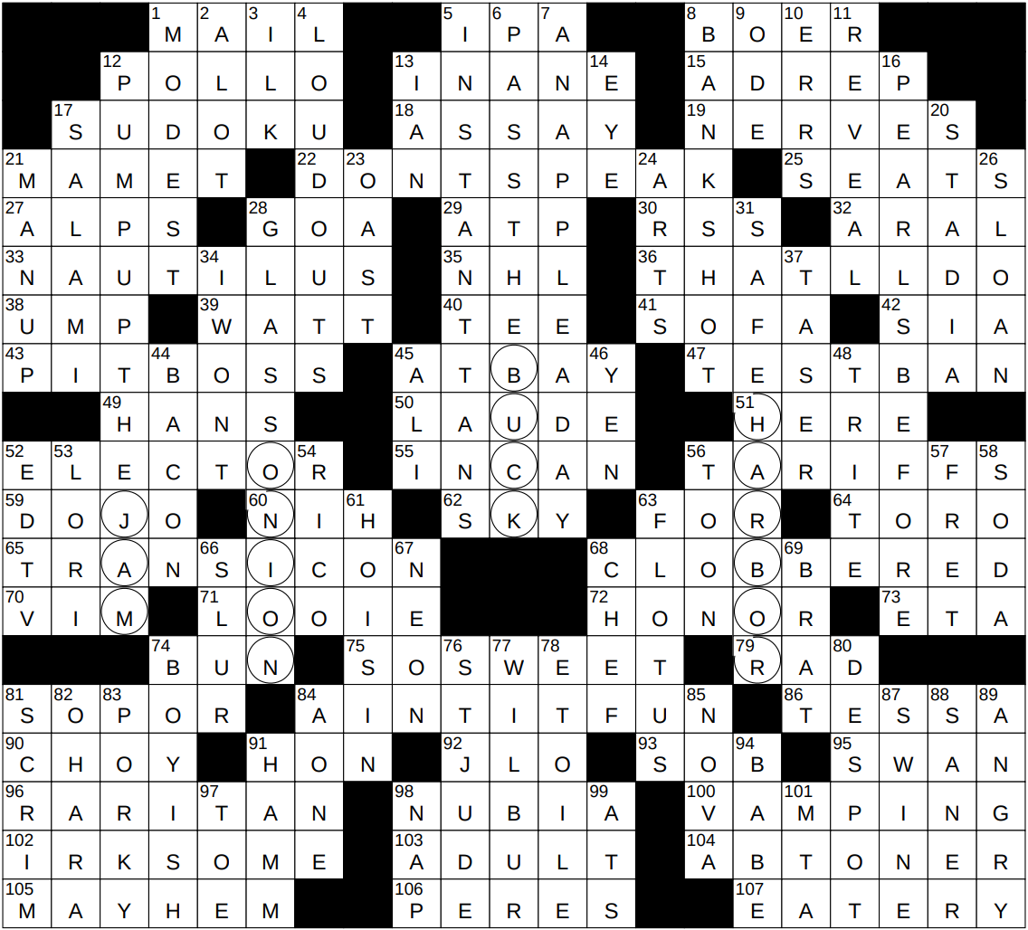 1130 25 NY Times Crossword 30 Nov 25 Sunday NYXCrossword