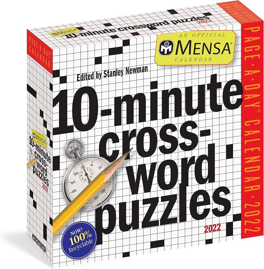 2022 Mensa 10 Minute Crossword Puzzles Newman Stanley Workman Calendars Amazon co uk Automotive