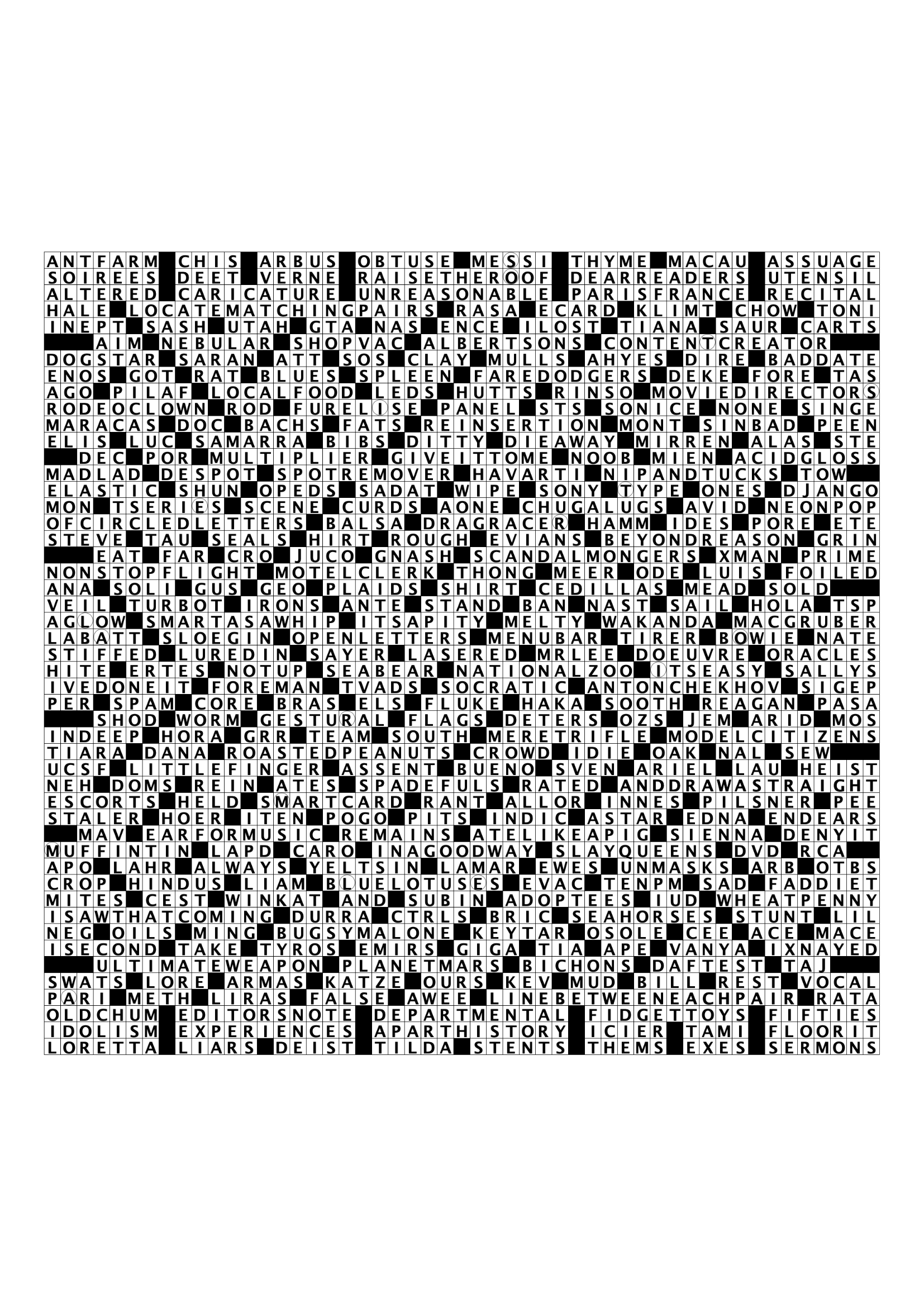 2025 Super Mega Crossword Answers The New York Times