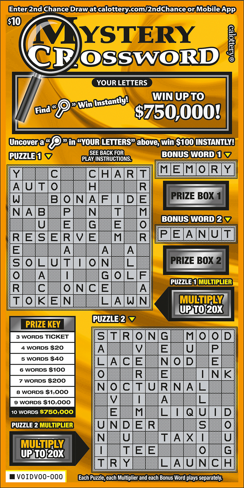 3 Grand Prizes Remain Today s Scratch off Odds For Mystery Crossword CA Lottery Dr Lotto