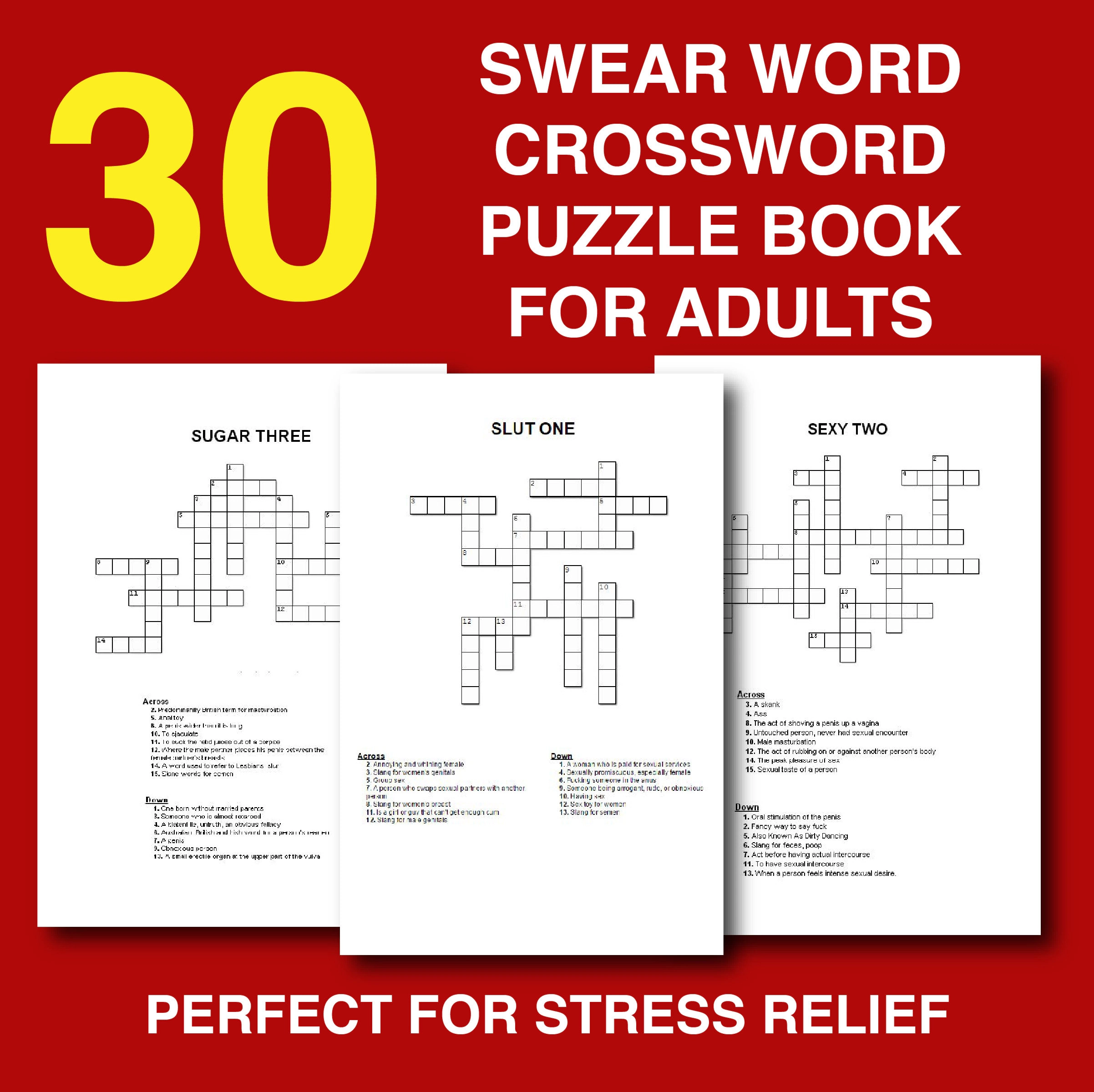 30 Swear Word Crossword Puzzles For Adults Instant Download Printable Puzzle Books For Adults Curse Words Profanity Funny Gift For Grown Ups Etsy