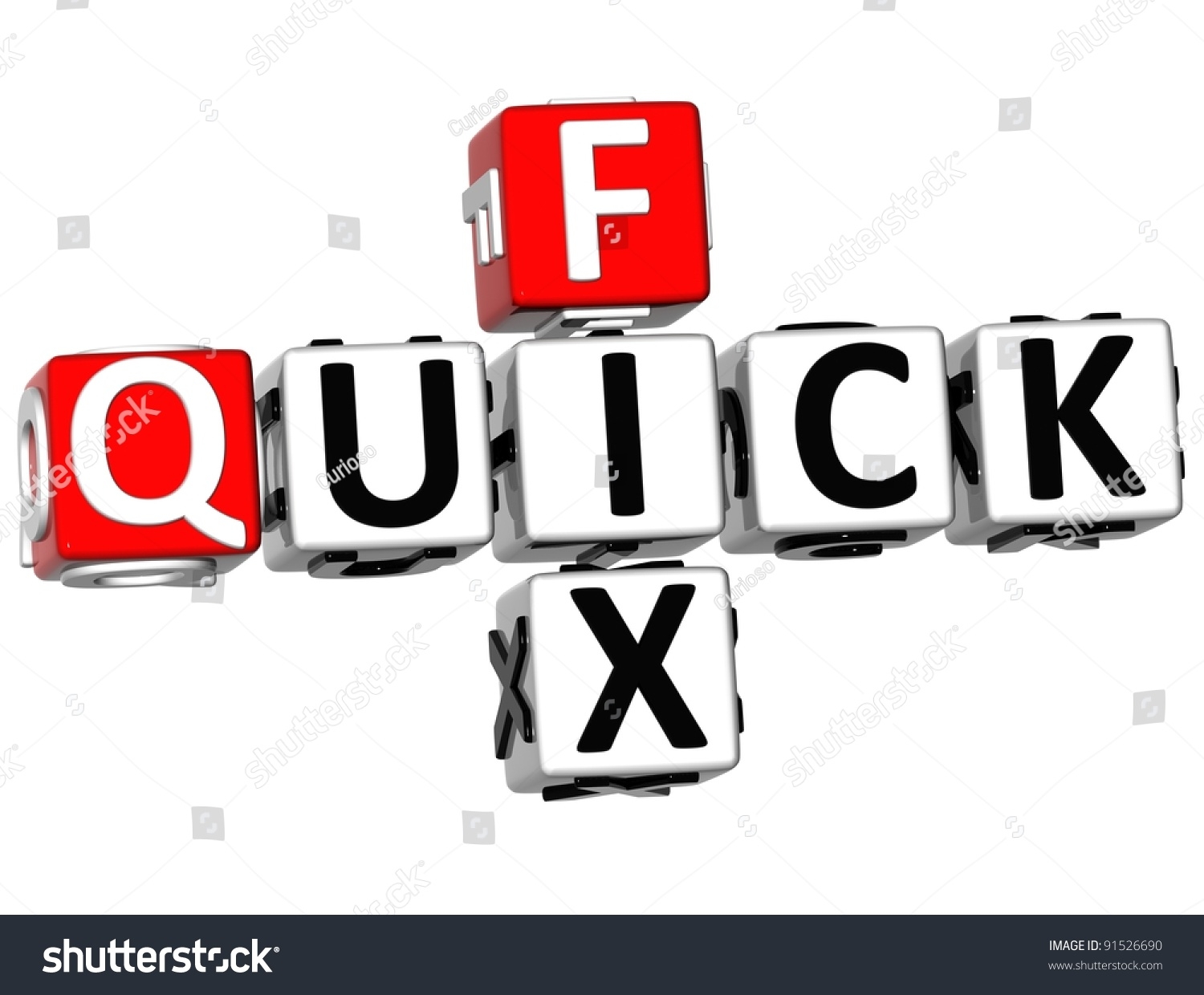 3d Quick Fix Crossword On White Stock Illustration 91526690 Shutterstock