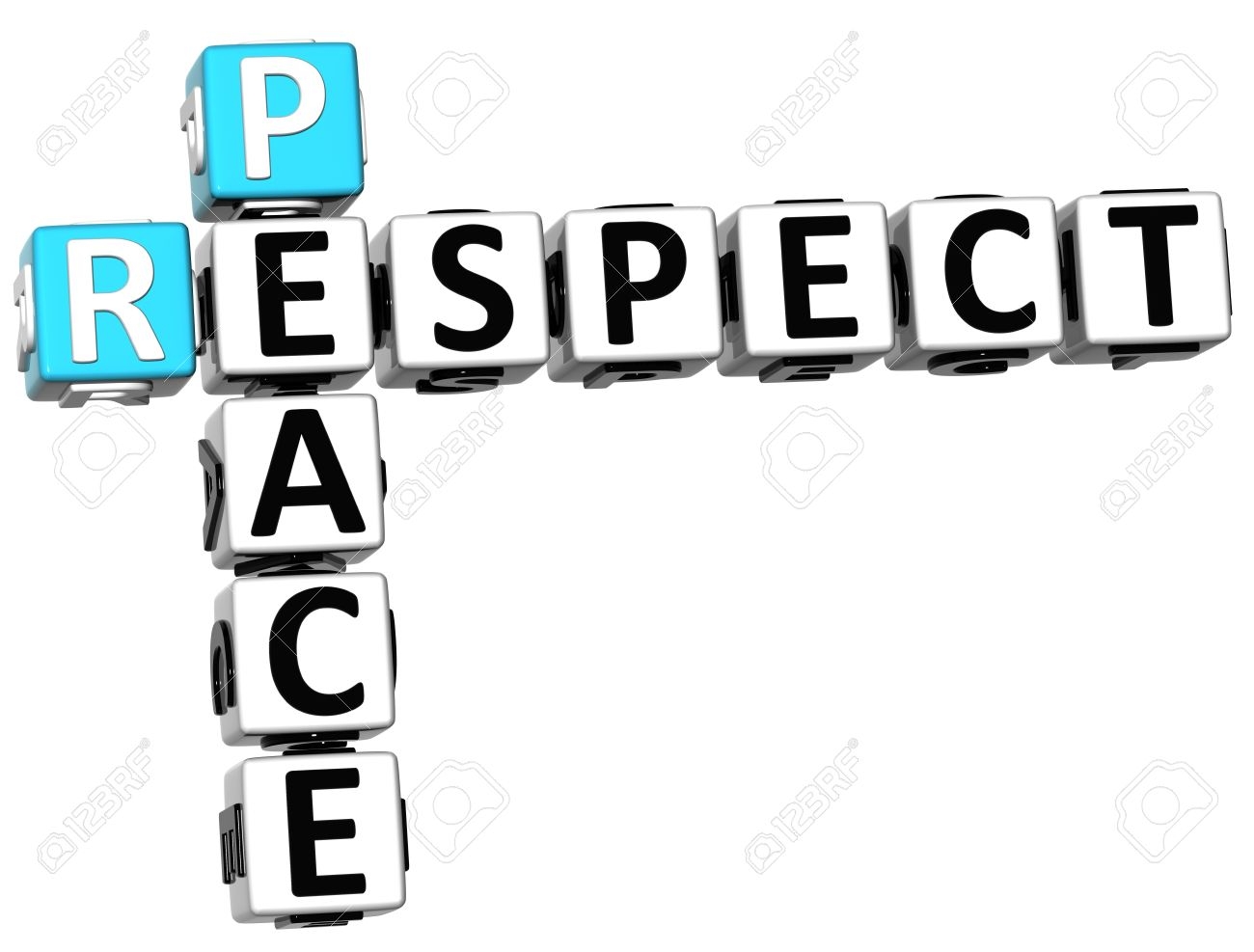3D Respect Peace Crossword On White Background Stock Photo Picture And Royalty Free Image Image 14183833 
