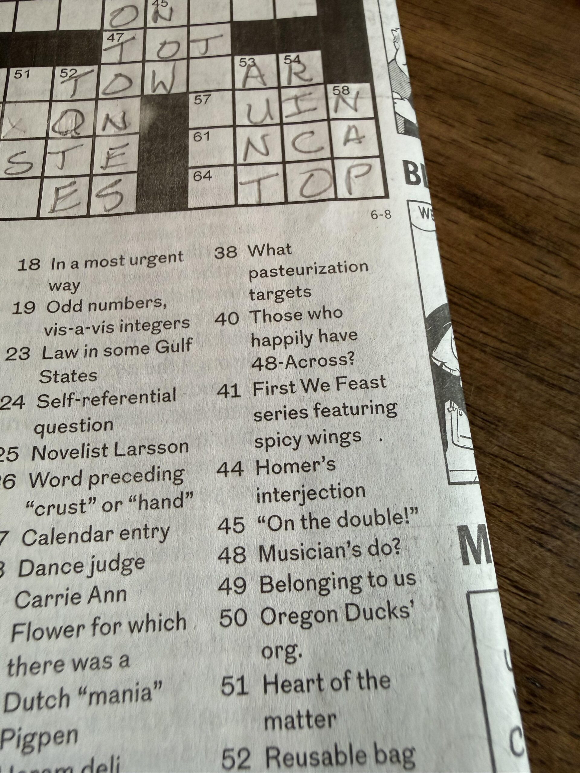 41 Down In The Daily Crossword R hotones