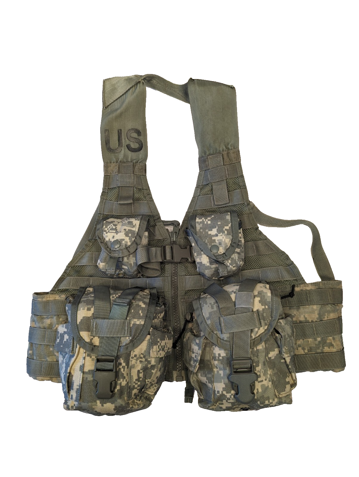 5pc Fighting Load Carrier Vest W 4 MOLLE II Pouches ACU UCP US Army USGI Good EBay