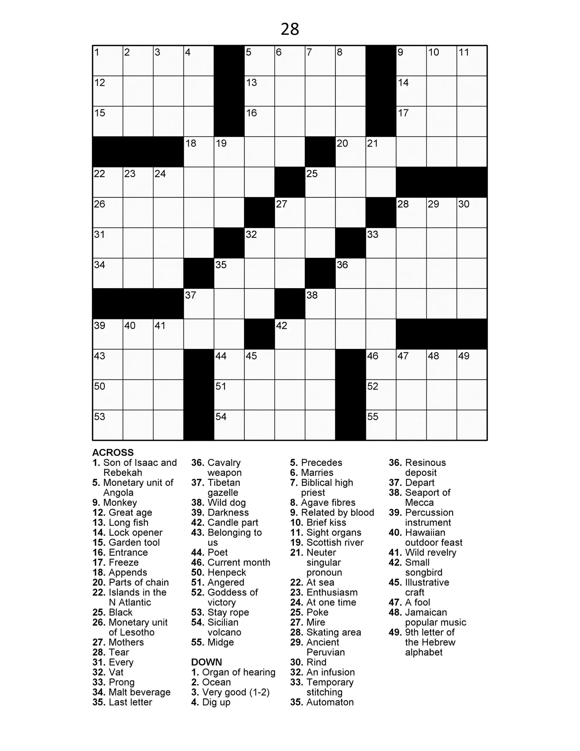60 Large Print Crossword Puzzles Vol 1 Etsy Canada
