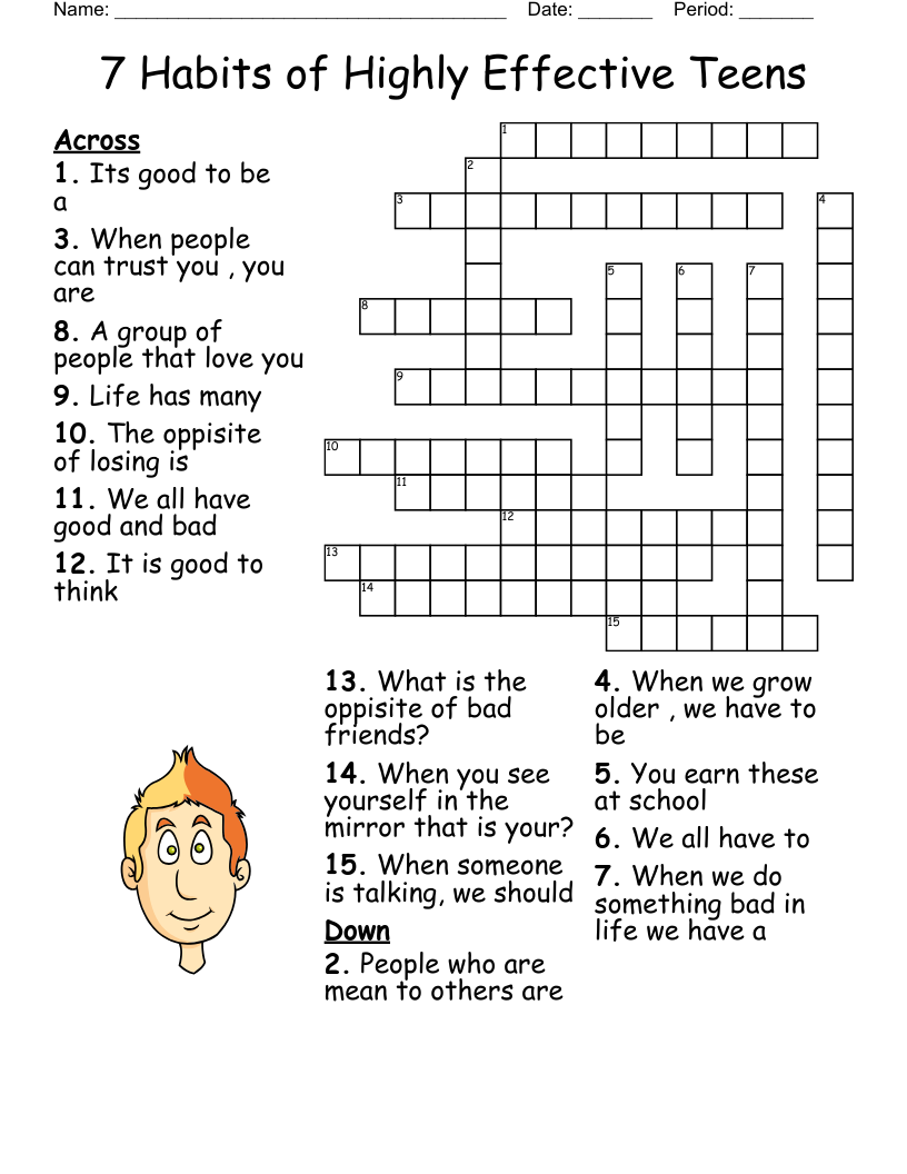 7 Habits For Teens Worksheet 7 Habits For Teens Worksheet