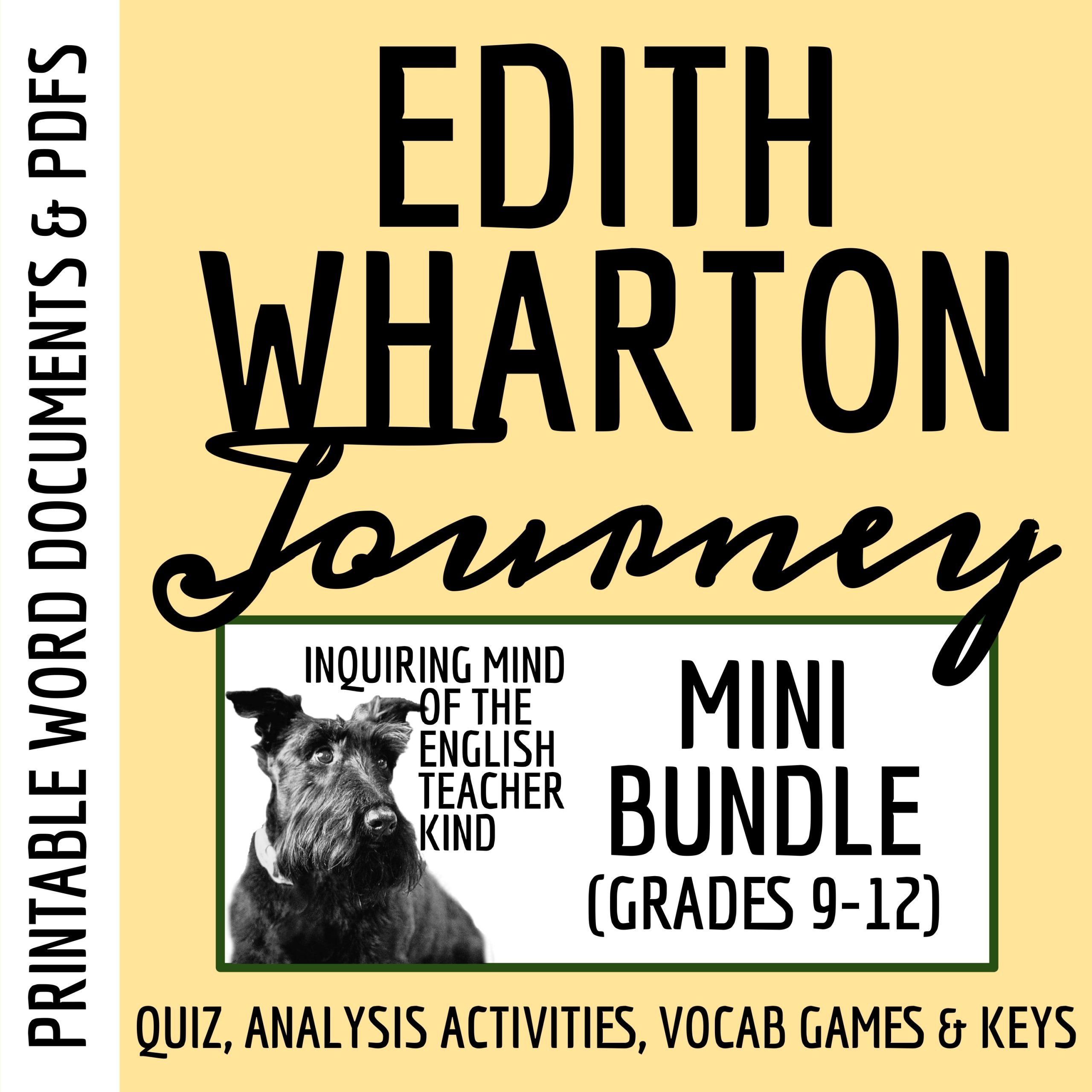 A Journey By Edith Wharton Quiz Analysis Worksheets And Vocabulary Games Bundle Made By Teachers