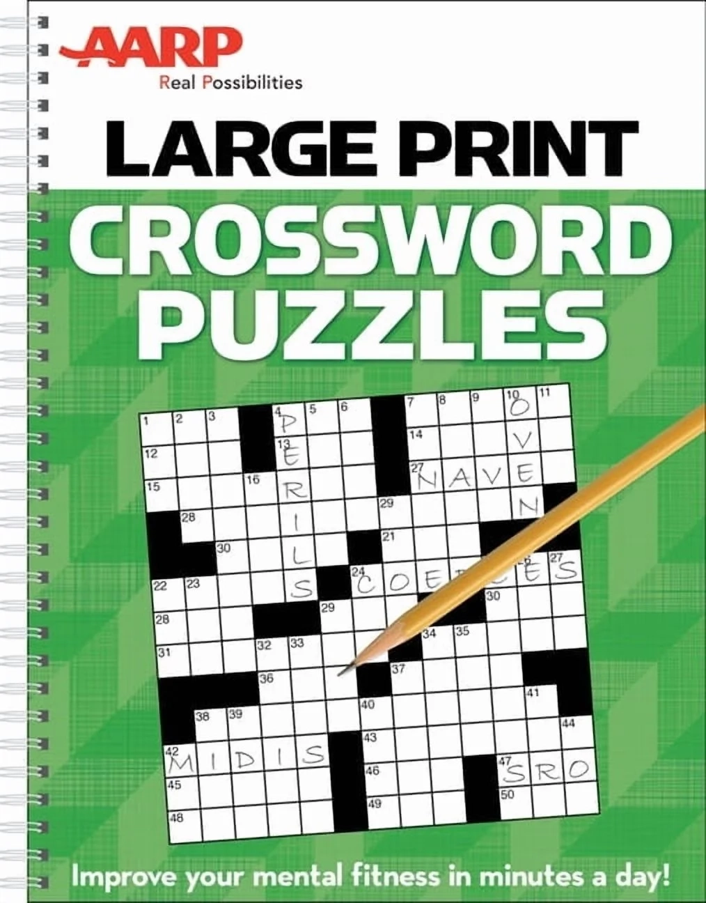 AARP Large Print Crossword Puzzles Spiral Bound 96 Pages Walmart