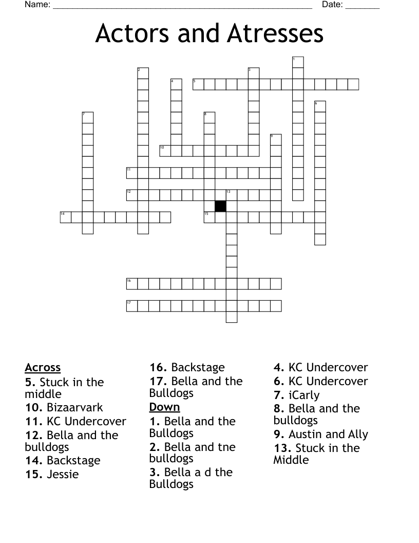 Actors And Atresses Crossword WordMint