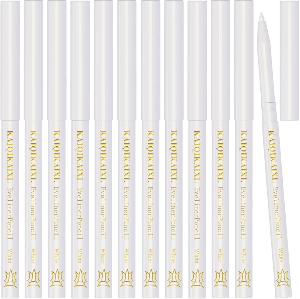 Amazon 12Pcs White Eyeliner Pencils Professional Use As Highlighter Lip Line Pen Long lasting Nice Color Eye Brow Gel Pen Makeup Brow Tint Pencils Beauty Makeup Tools Beauty Personal Care