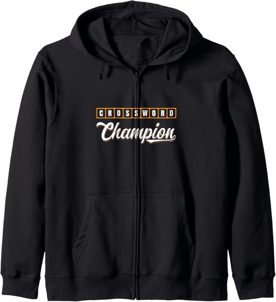 Amazon Crossword Champion Puzzler Riddle Game Puzzling Crossword Zip Hoodie Clothing Shoes Jewelry