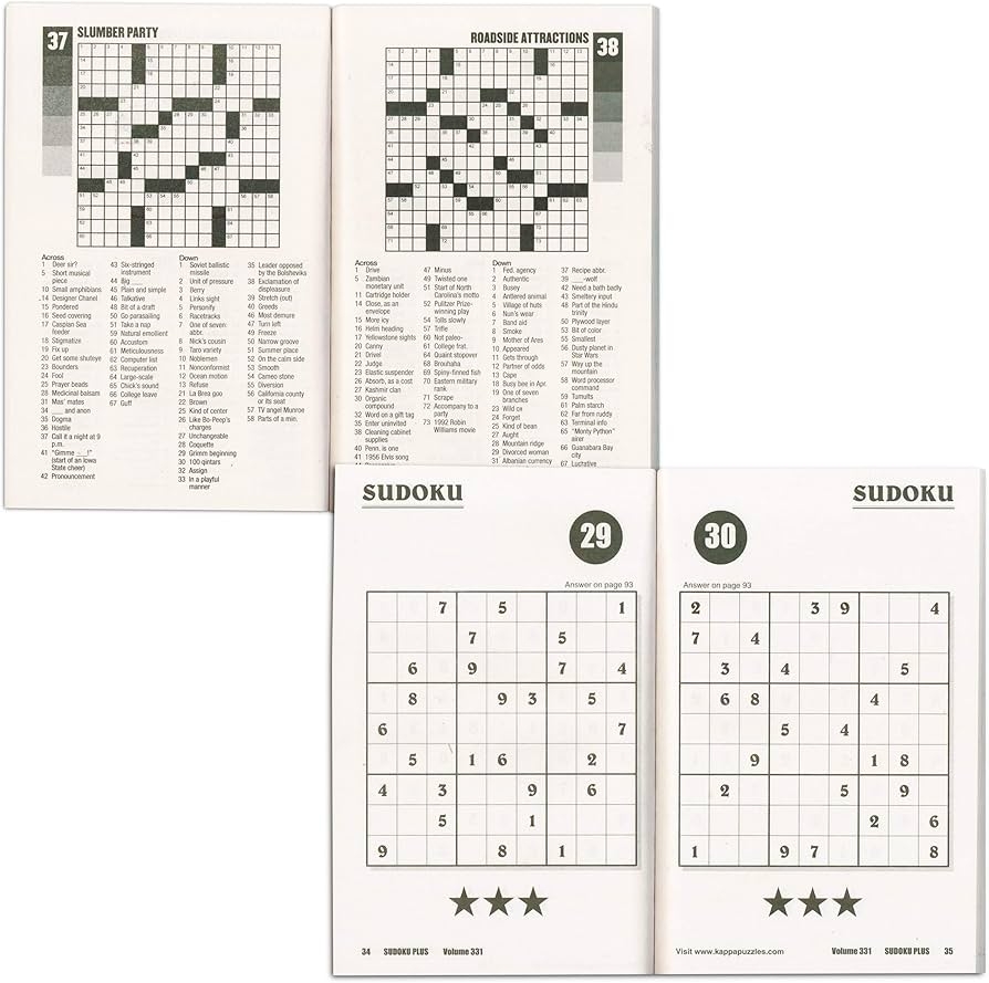 Amazon Crossword Sudoku Travel Size Puzzle Books For Adults Seniors Super Set Bundle Of 4 Travel Crossword And Sudoku Puzzle Books Over 330 Puzzles Total Toys Games