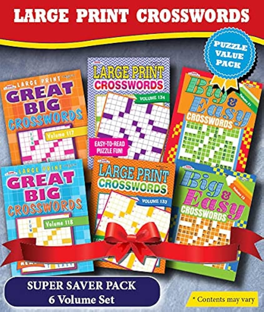 Amazon KAPPA Super Saver LARGE PRINT Crosswords Puzzle Pack Set Of 6 Full Size Books 9781559930215 Kappa Books Publishers 