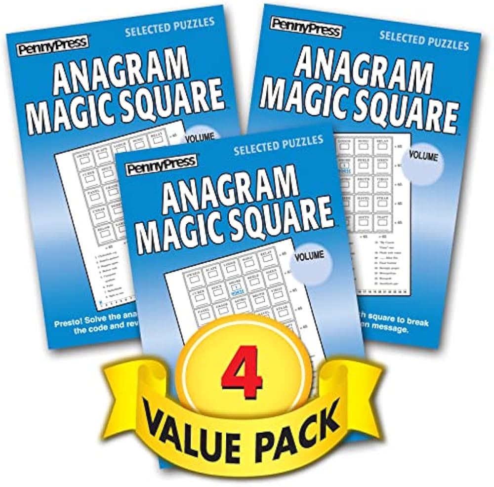 Anagram Magic Square Puzzle Book For Adults 4 Pack Paperback Penny Press Dell Magazines Dell Puzzle Books Amazon Books