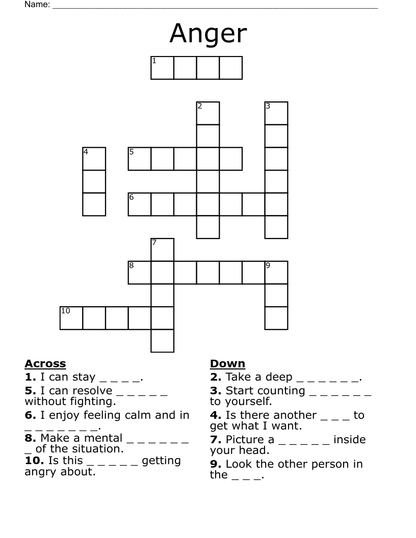 Anger Crossword WordMint Anger Crossword WordMint