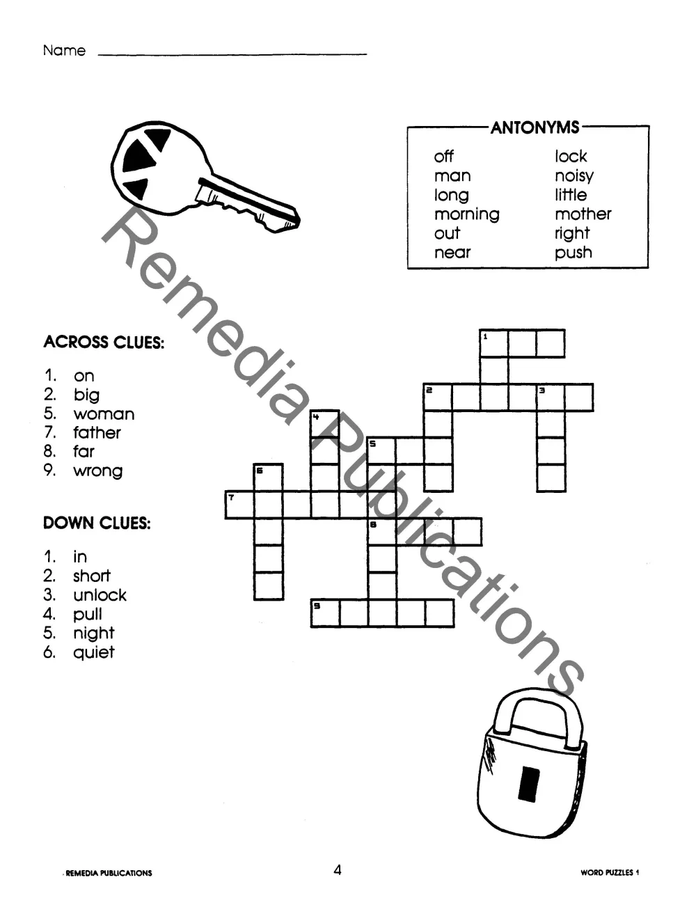 Antonyms Synonyms Crossword Puzzles eBook 