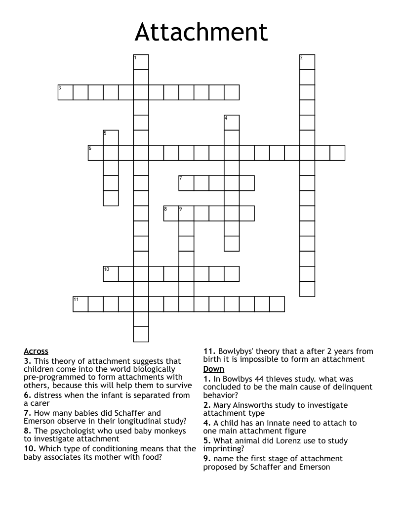 Attachment Revision Crossword WordMint