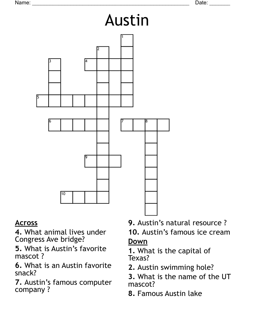 Austin Crossword WordMint Austin Crossword WordMint