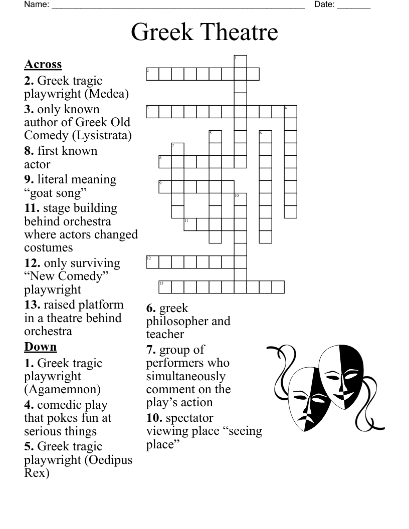 Battle Of Greek Tragedies Crossword WordMint
