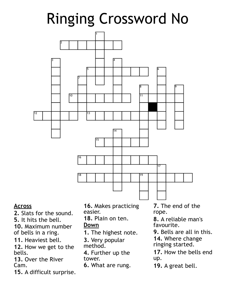 Bell Ringing Terms Word Search WordMint