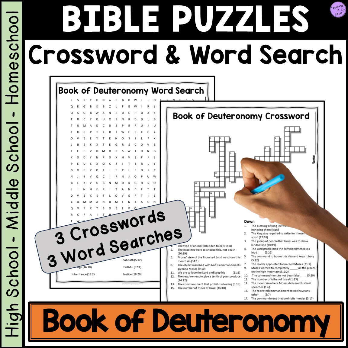 Bible Book Of Deuteronomy Crossword Word Search Puzzle Activities Made By Teachers
