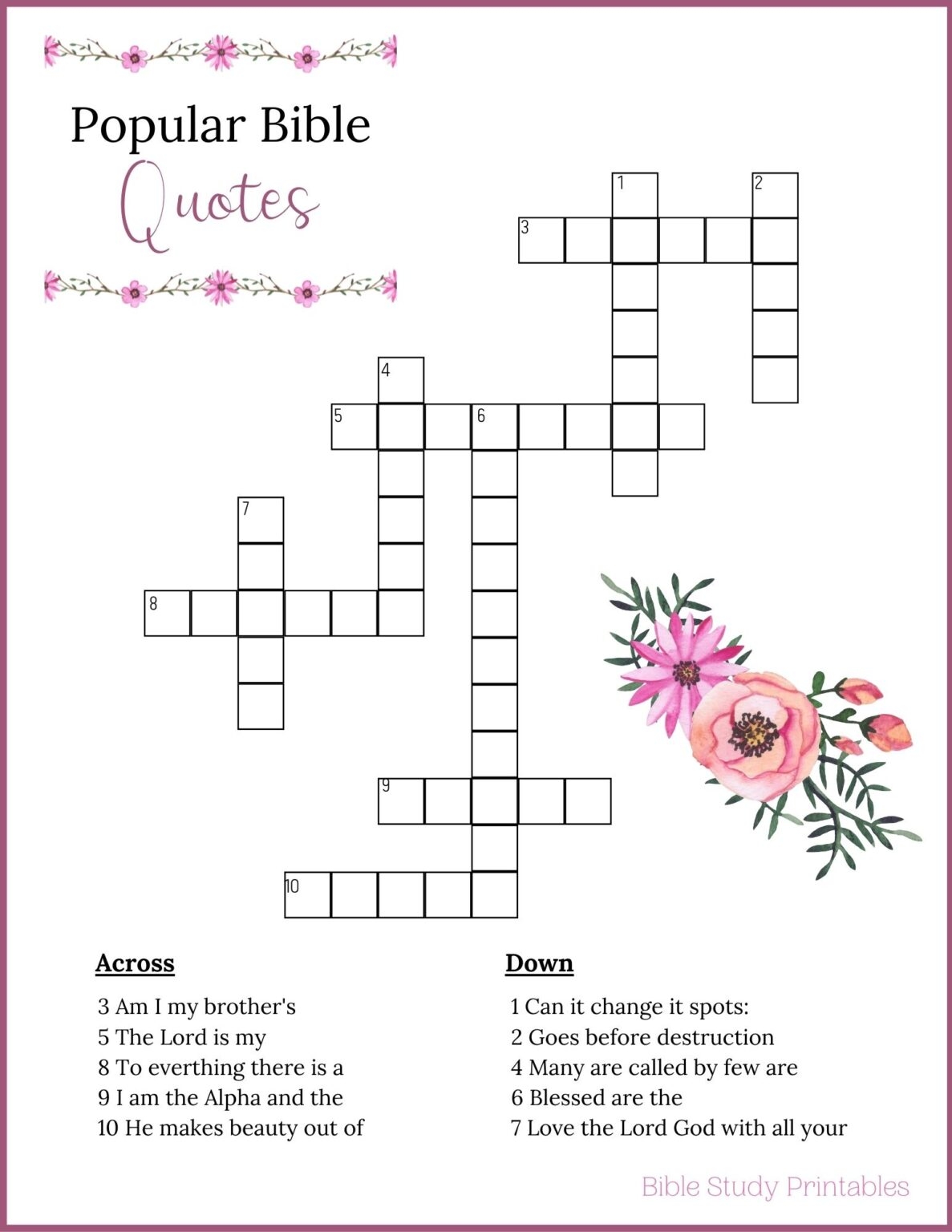 Bible Verse Word Puzzle
