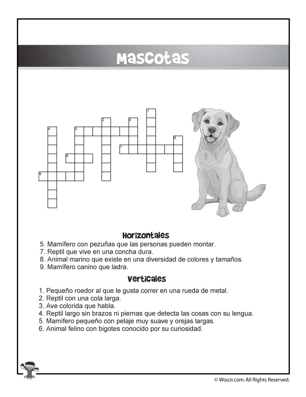 Bilingual ESL Worksheets English And Spanish Crossword Puzzles Woo Jr Kids Activities Children s Publishing