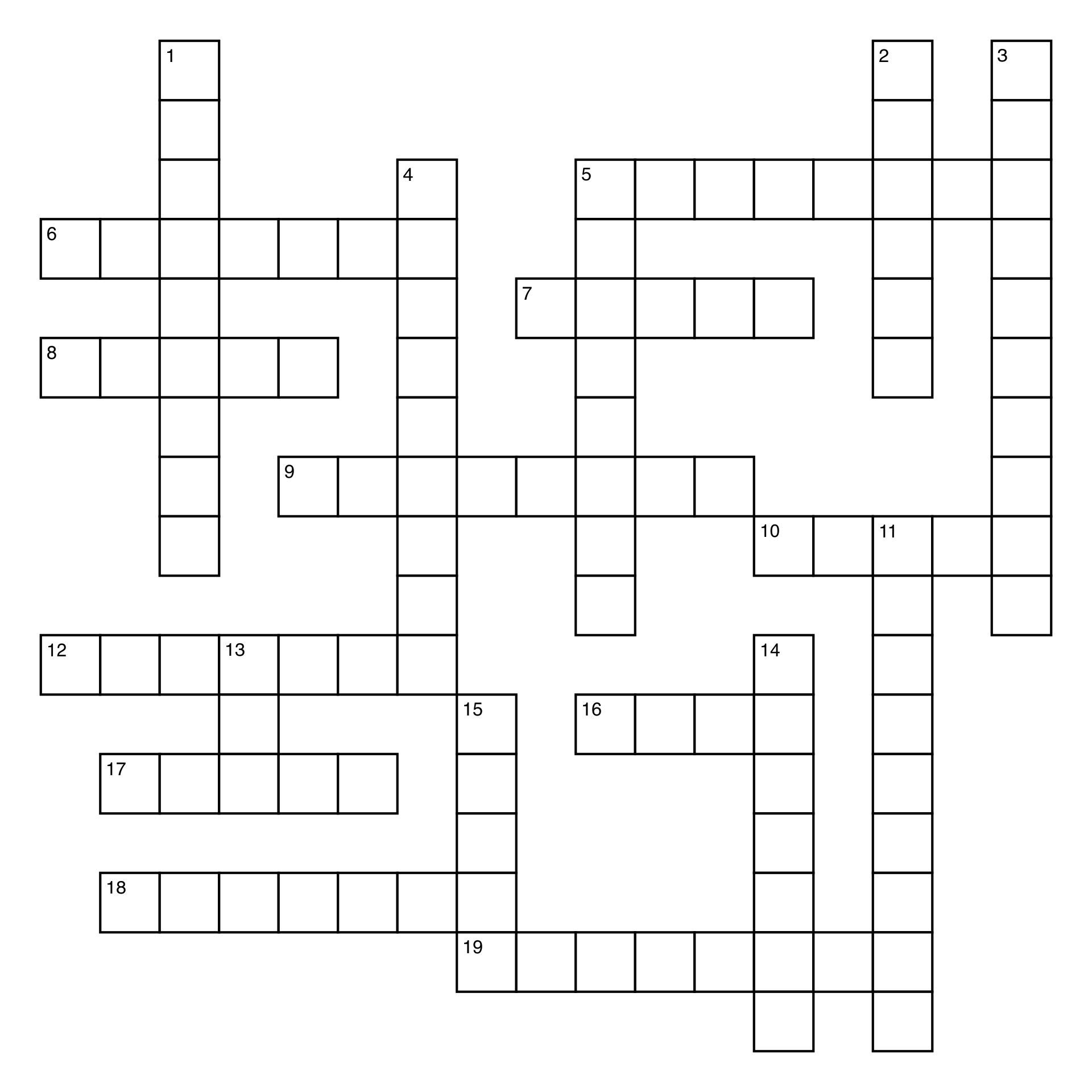 Black And White Crossword Template