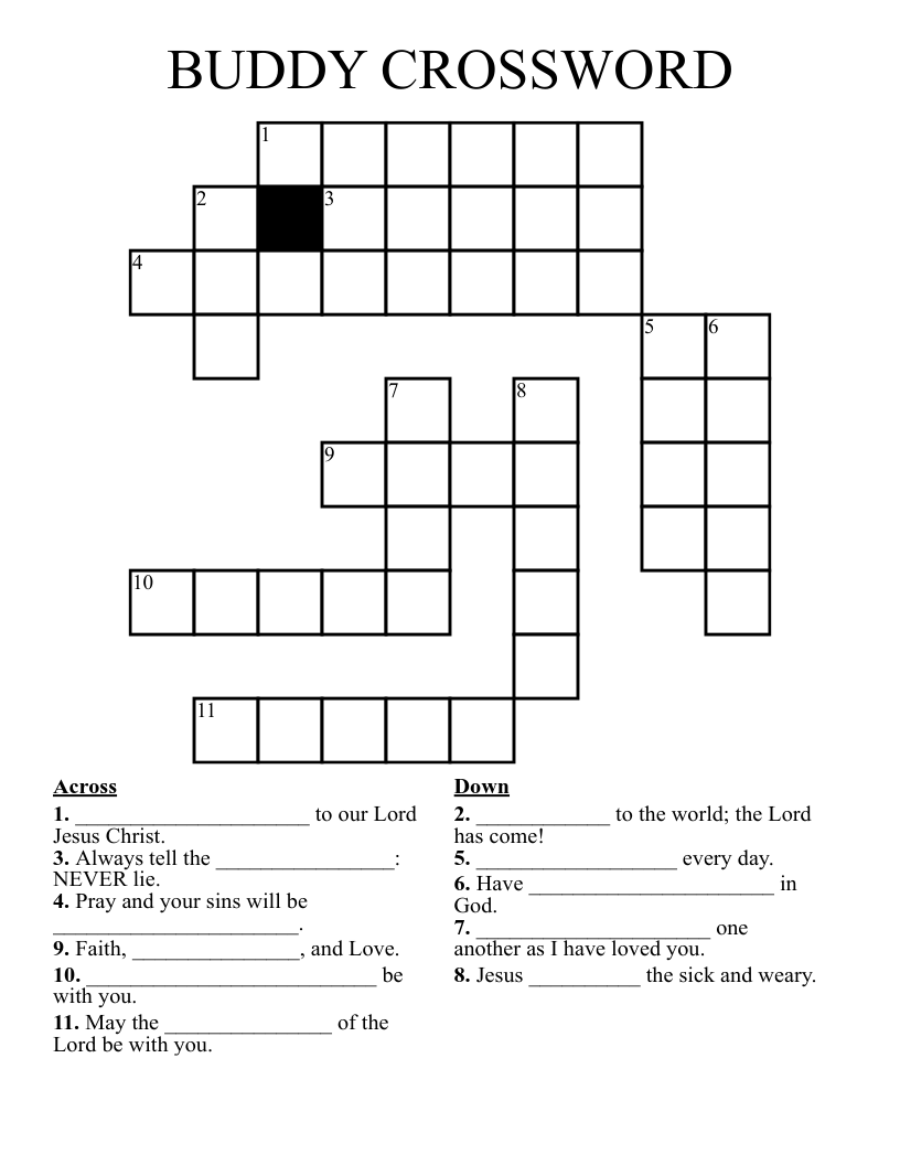 BUDDY CROSSWORD WordMint