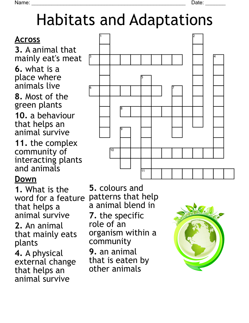 Burrowing Animals Crossword WordMint