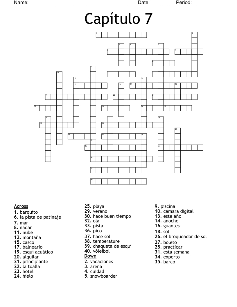 Cap tulo 7 Crossword WordMint Cap tulo 7 Crossword WordMint