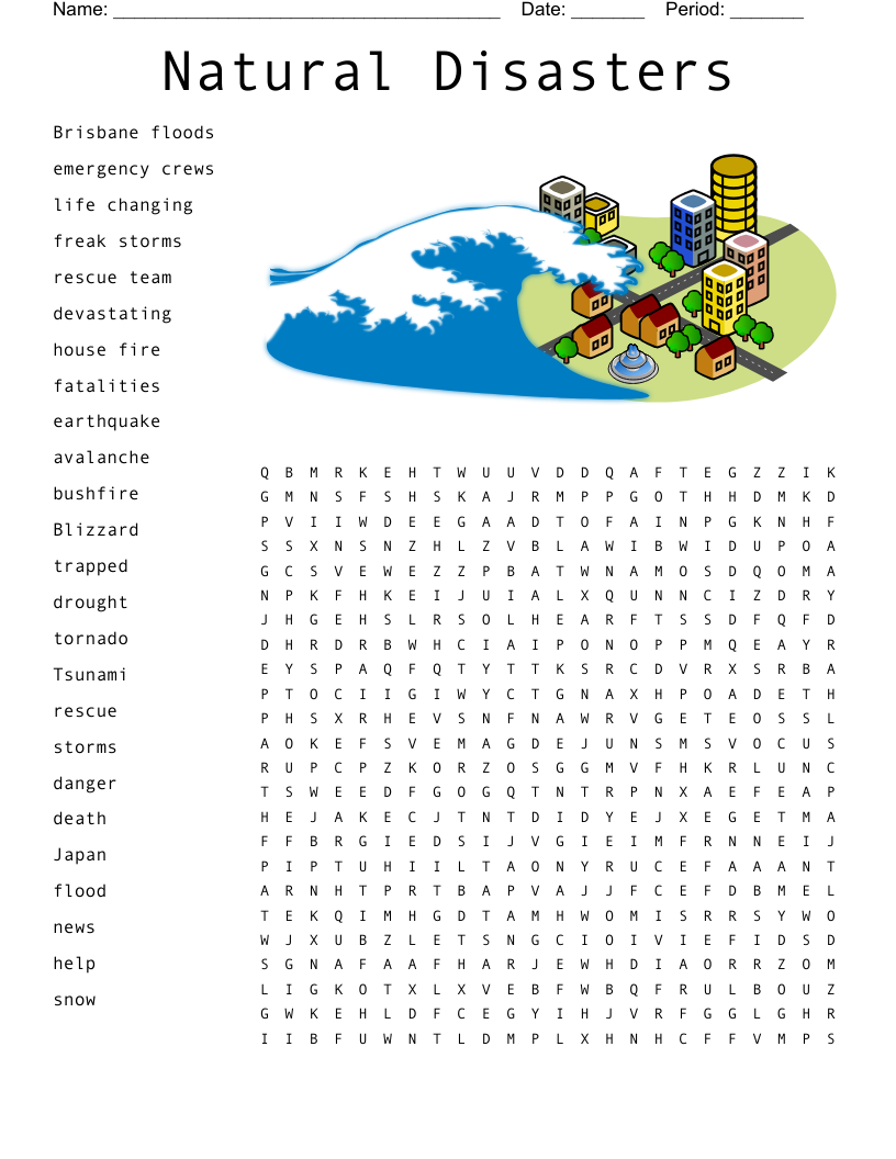 Catastrophic Events Crossword WordMint