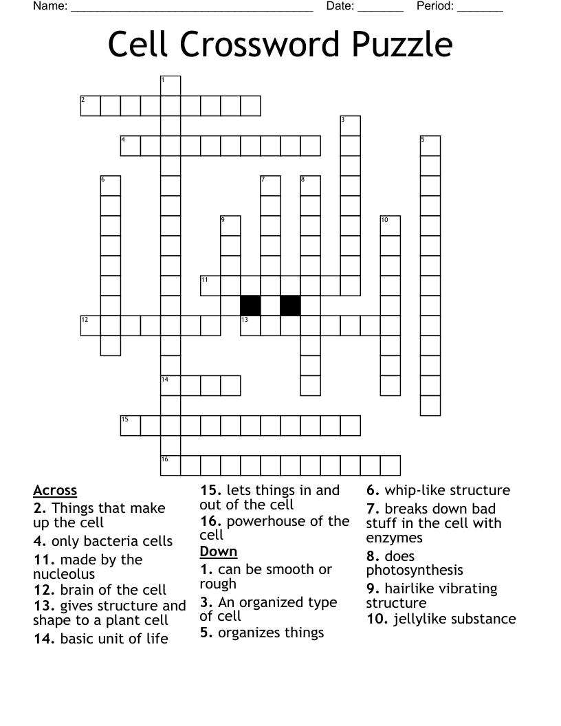Cell Crossword Puzzle WordMint