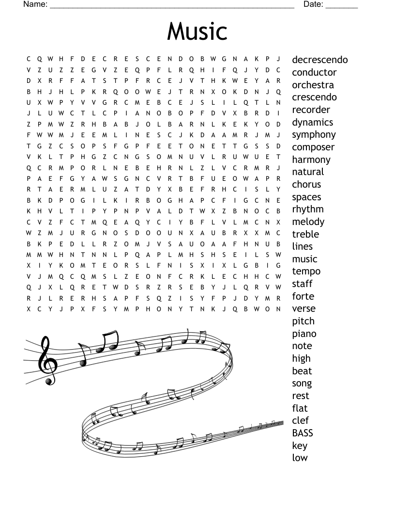 Chapter 11 Sacred Music Crossword WordMint