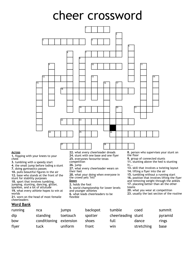 Cheer Crossword WordMint