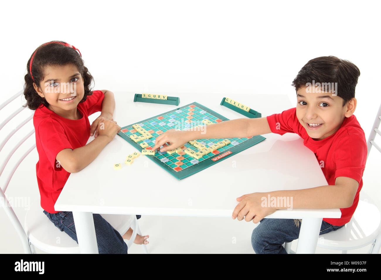 Children Playing Crossword Puzzle Game Hi res Stock Photography And Images Alamy