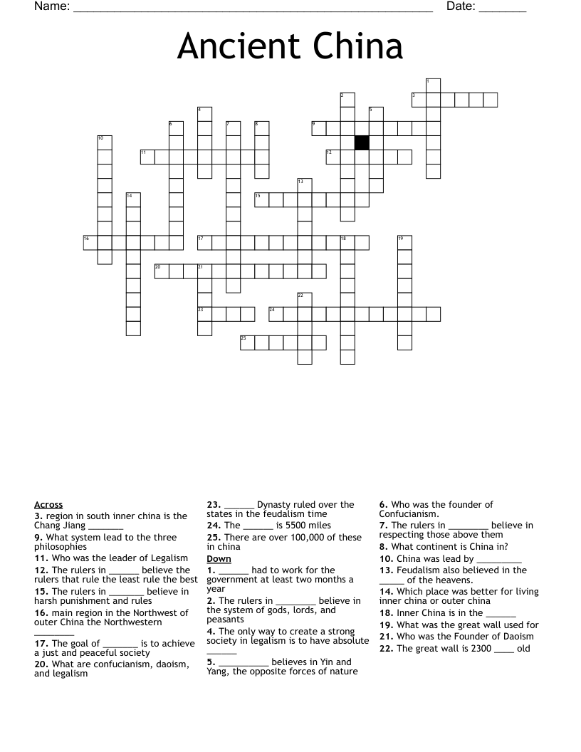 CHINA Crossword WordMint CHINA Crossword WordMint