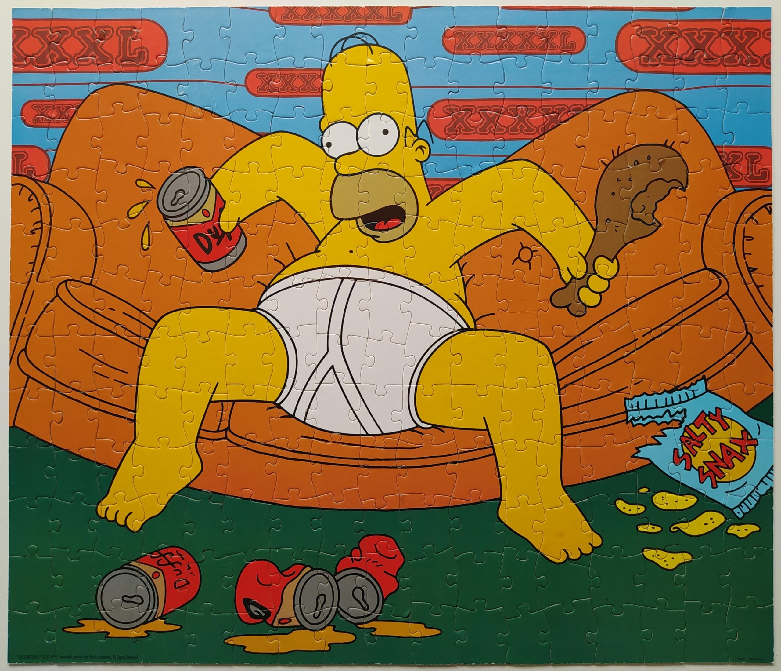 Complete But Well Battered Charity Shop Find The Simpsons Double Sided Jigsaw Puzzle Matt Groening BV Leisure 200 R Jigsawpuzzles