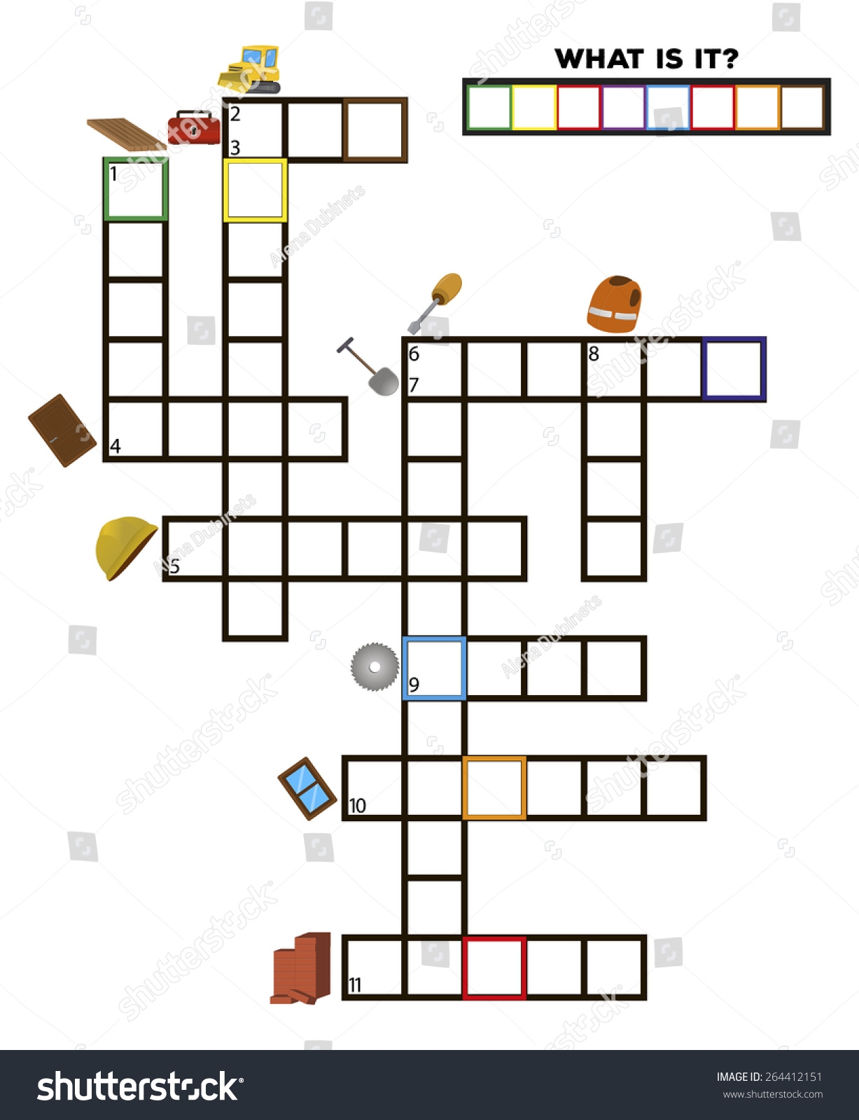 Construction Crossword Puzzle Kids Find Words Stock Vector Royalty Free 264412151 Shutterstock