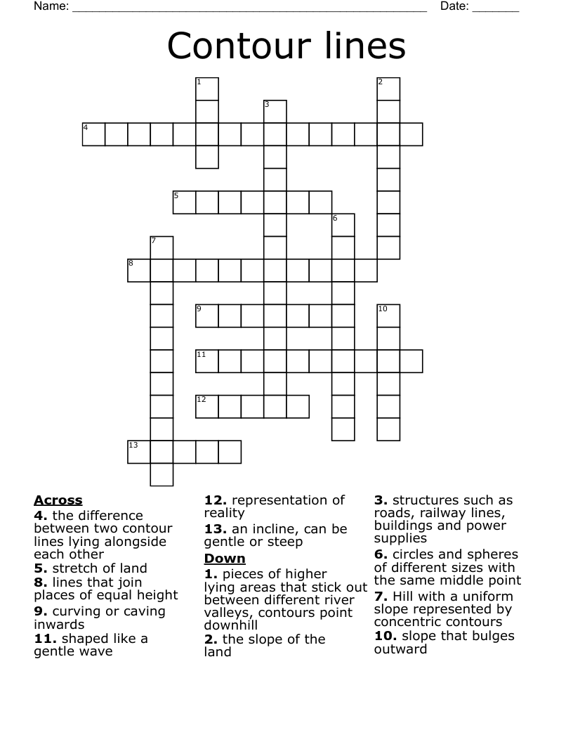 Contour Lines Crossword WordMint