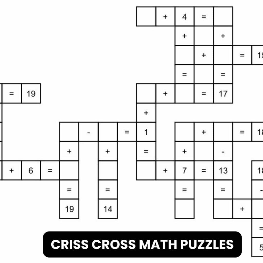 Criss Cross Math Puzzles 1 50 Math Love